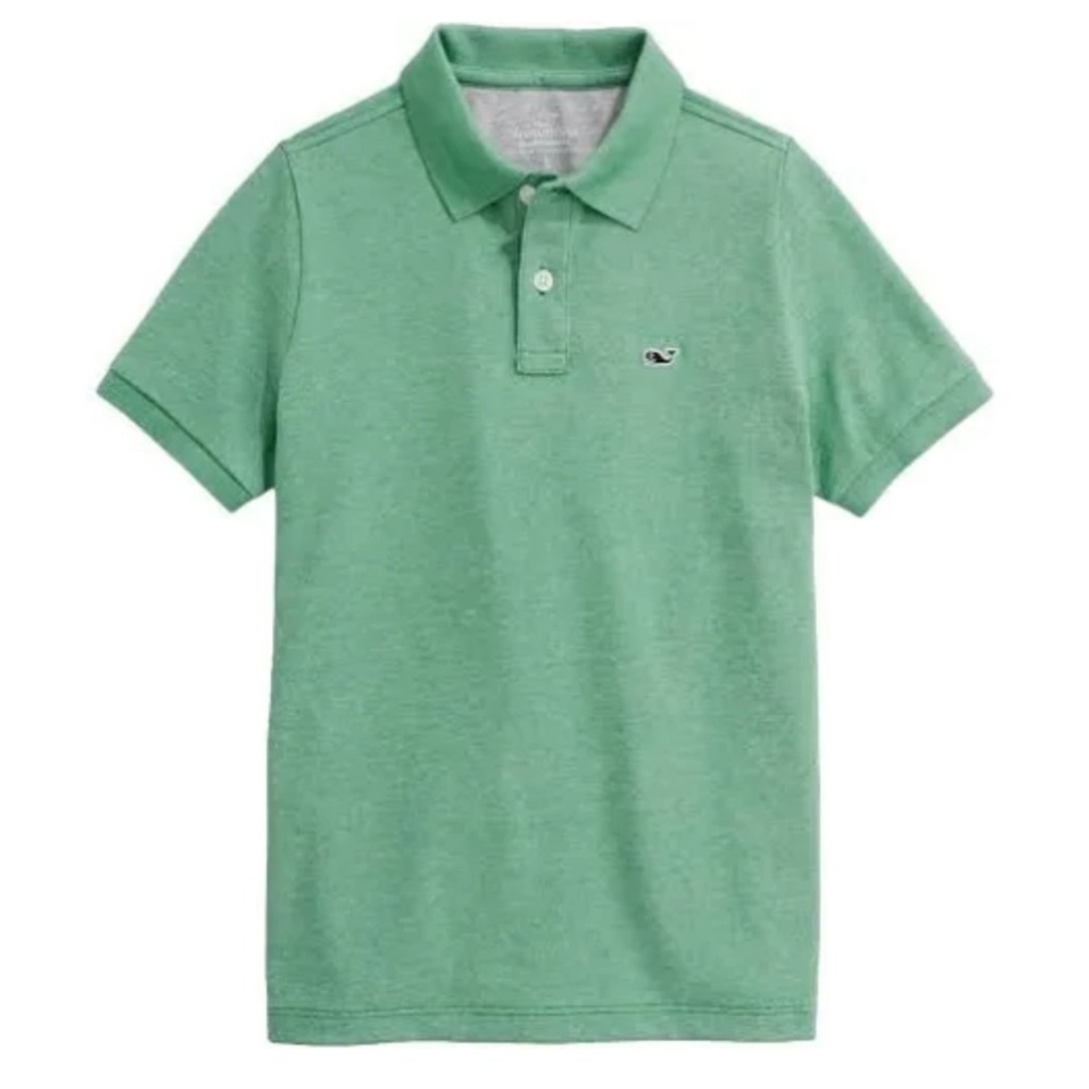 vineyard vines Kids' Edgartown Piqué Performance Polo in Jolly Green